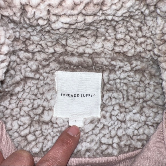 Thread and Supply Sherpa Pullover Jacket Size Large Coat Fleece Soft 1/4 zip - Picture 5 of 6